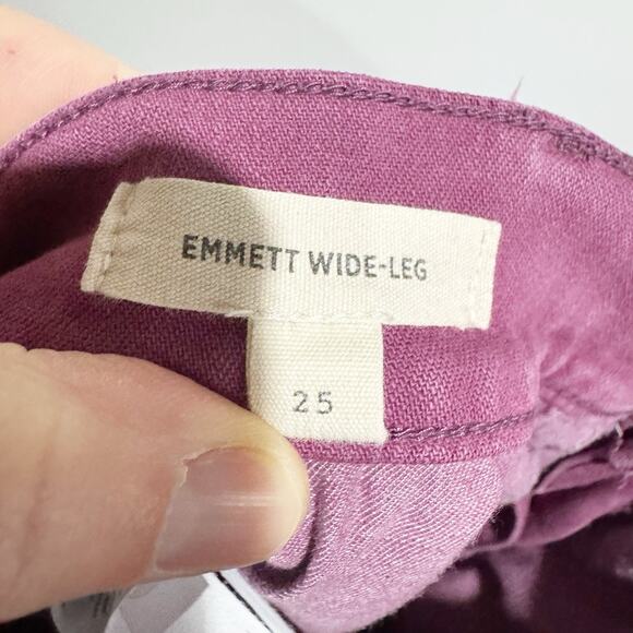 Madewell The Emmett Wide-Leg Pant Plum Iris Bloom Size 25 - Picture 5 of 6